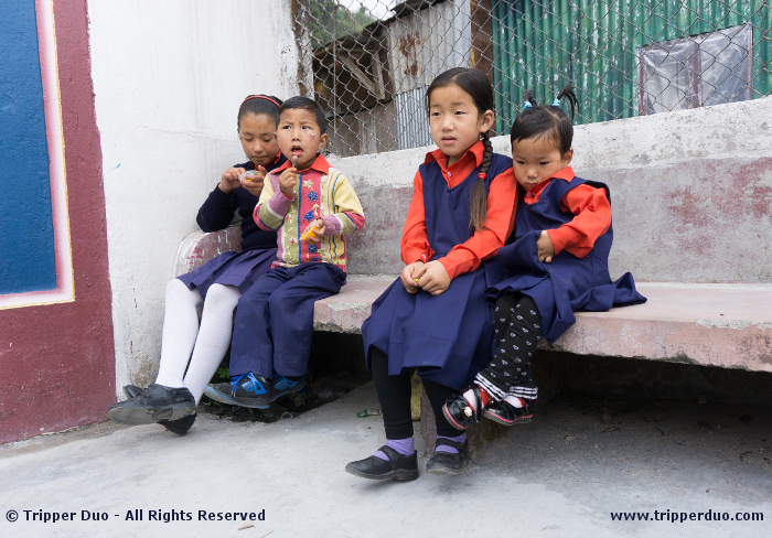 Children from the school below were seen relaxing in the monastery courtyard when we were coming out.