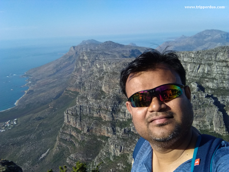 At the top of the Table Mountain